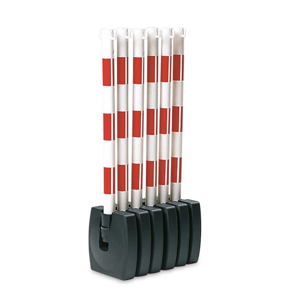 Product image: Chain post with foldable base, red/white