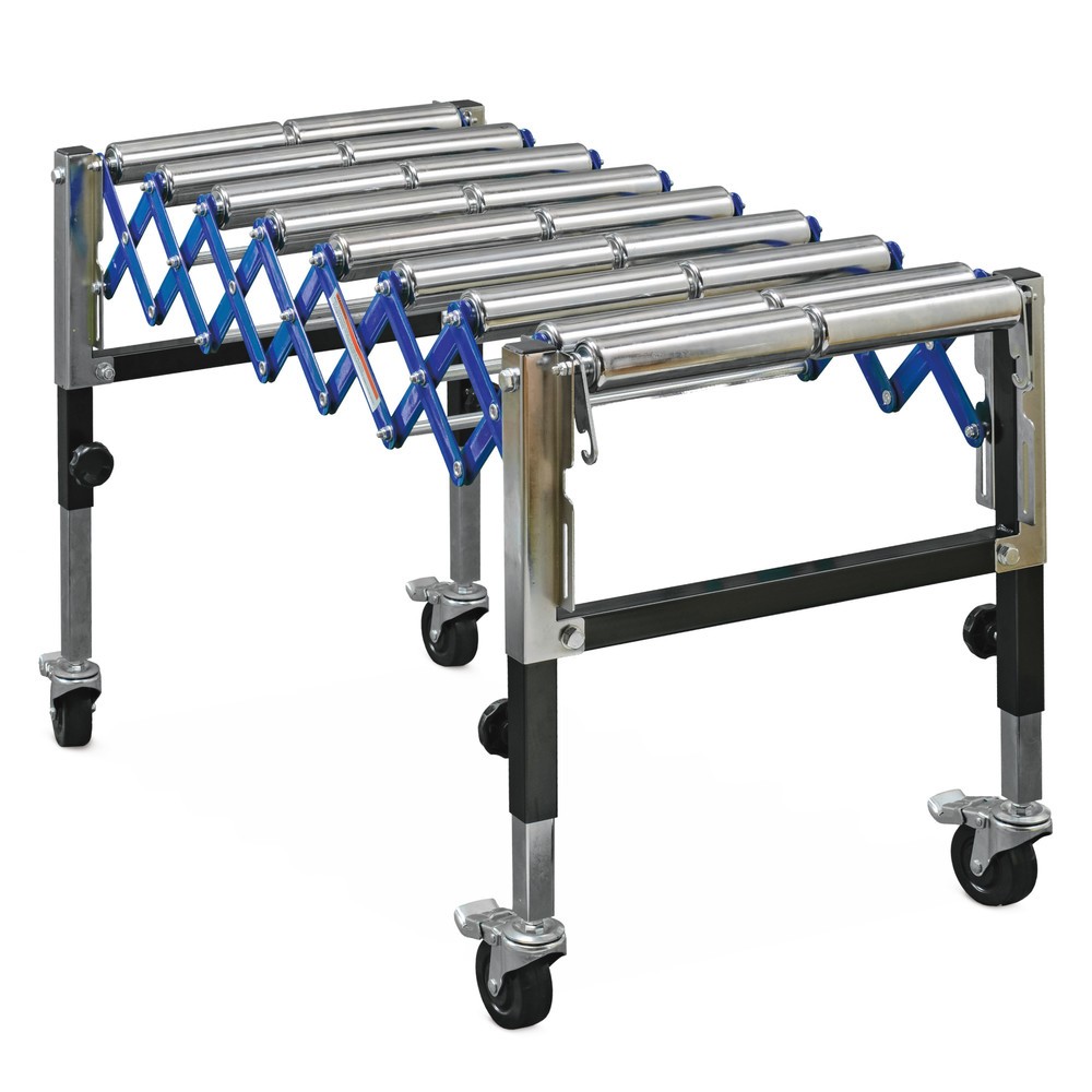 Conveyor table, twin rollers, conveyor length 540-1,310 mm, conveyor width 500 mm, capacity 180 kg, Ameise®