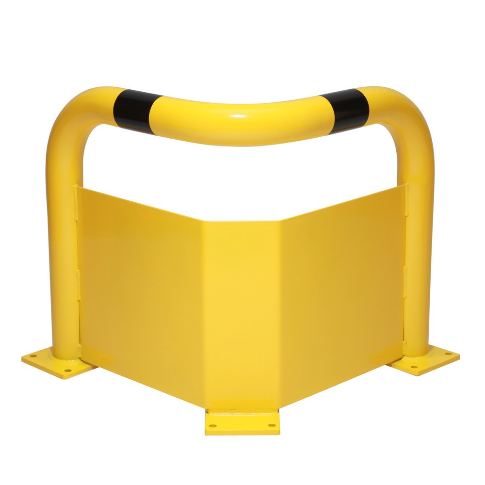 Corner hoop guard with underride barrier, indoor use, HxW 600 x 600 mm