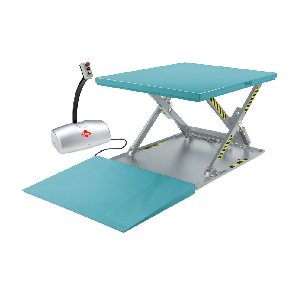 Product image: Ameise® flat scissor lift table, closed, capacity 1,000 kg, platform dimensions 1,450 x 1,140 mm