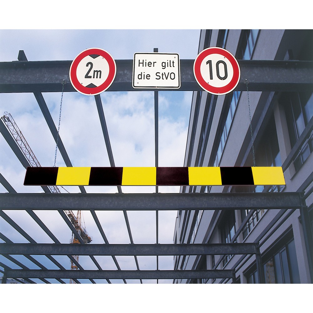 Product image: Height limiter, aluminium, width 2.000 mm, yellow/black