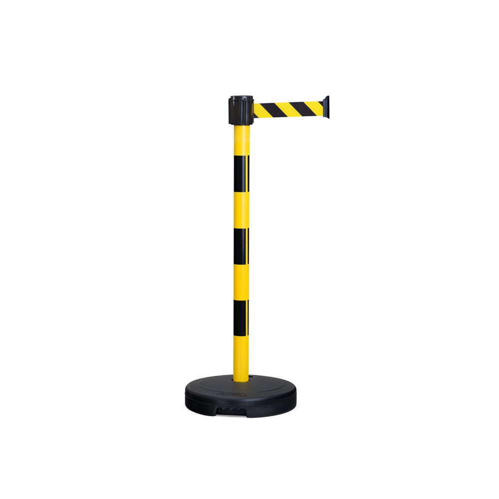 HEMMDAL belt warning stand, height 950 mm, black/yellow