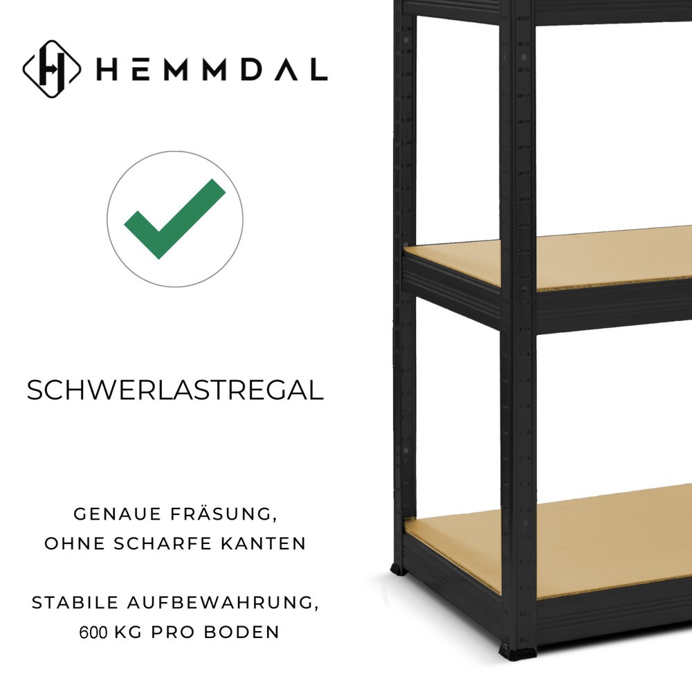 Produktabbildung Nr. 2: HEMMDAL heavy-duty rack type L, black – 177 x 160 x 60 cm – up to 2400 kg