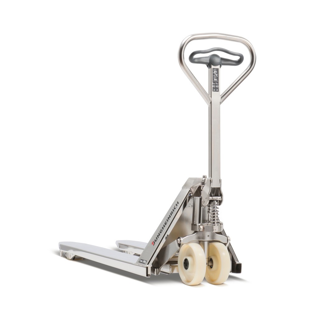 Product image: Jungheinrich AM I20 stainless steel pallet truck, 1,140 mm fork length, nylon