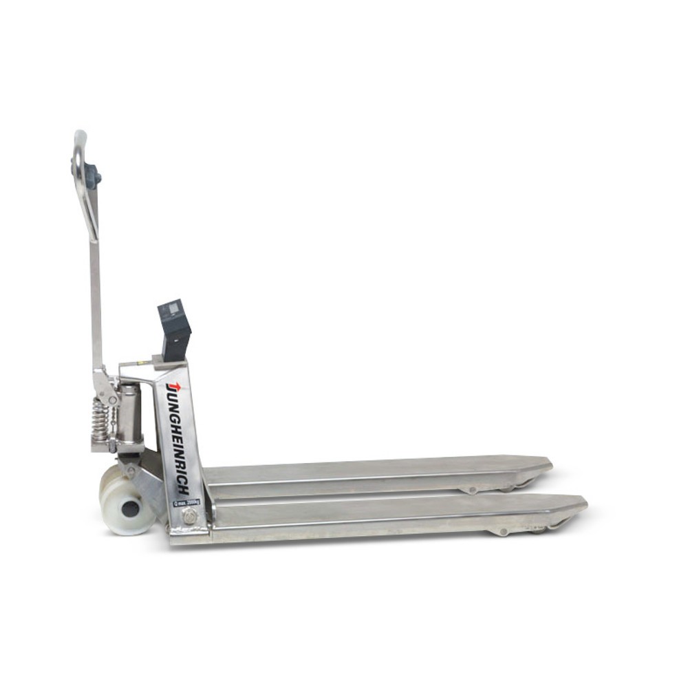 Jungheinrich AMW I20 stainless steel pallet truck with weighing scale, 1 kg increments