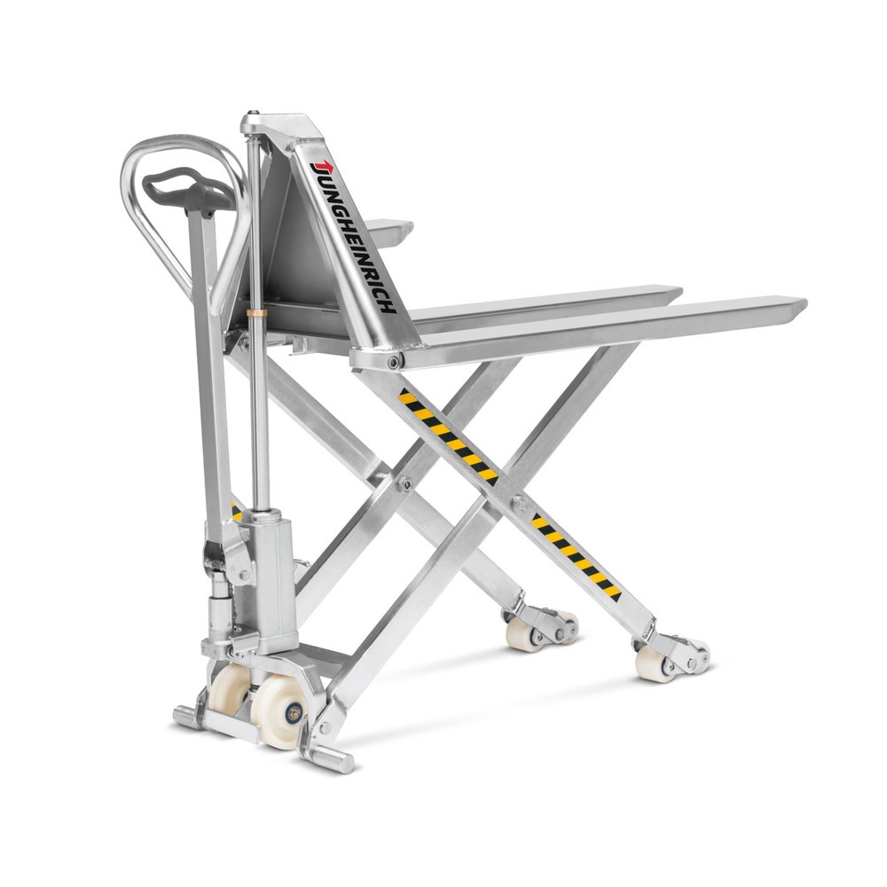 Jungheinrich AMX I15p stainless steel scissor lift pallet truck, professional version