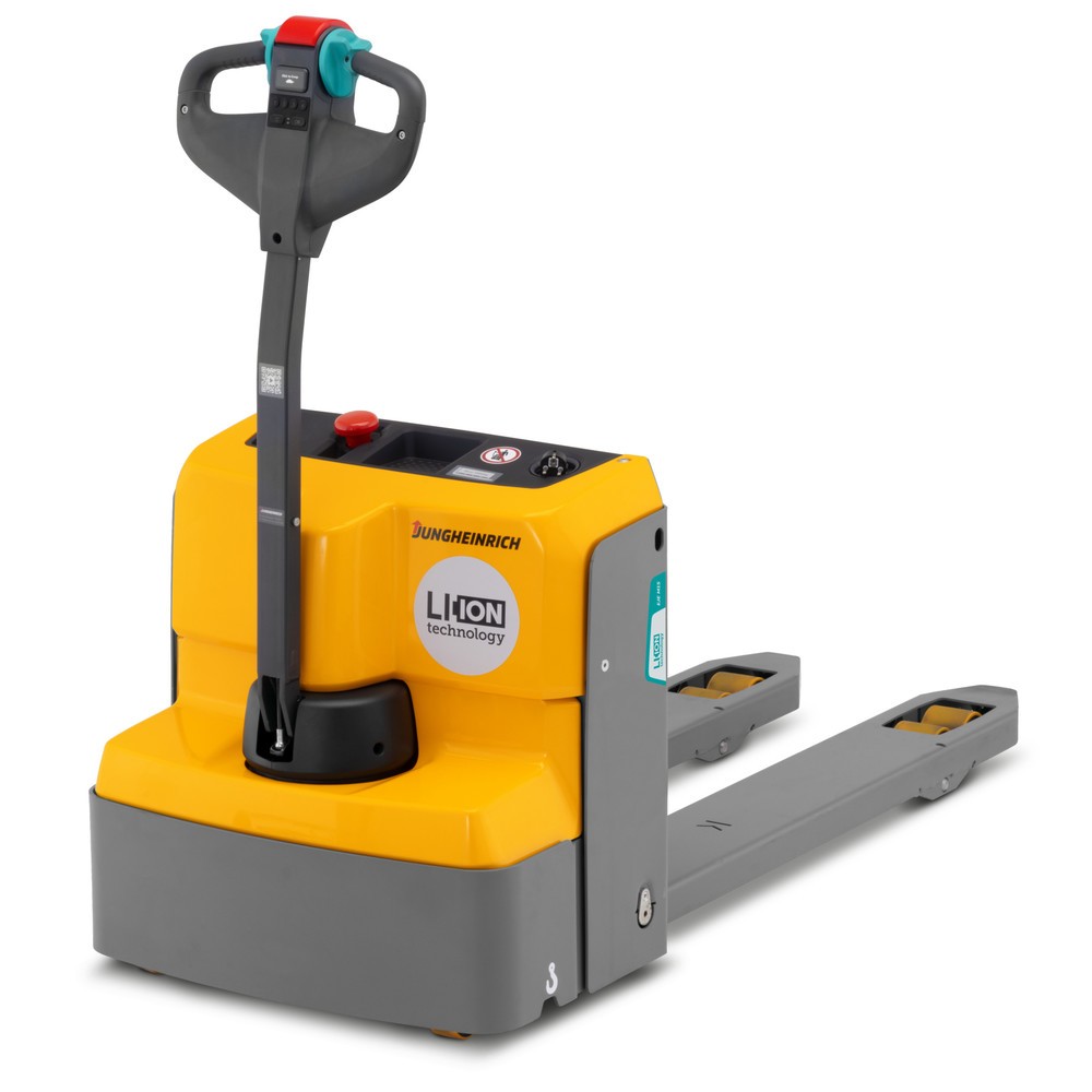 Jungheinrich EJE M15 electric pallet truck, fork length 1,000 mm, capacity 1,500 kg, special width across forks 670 mm, lithium-ion