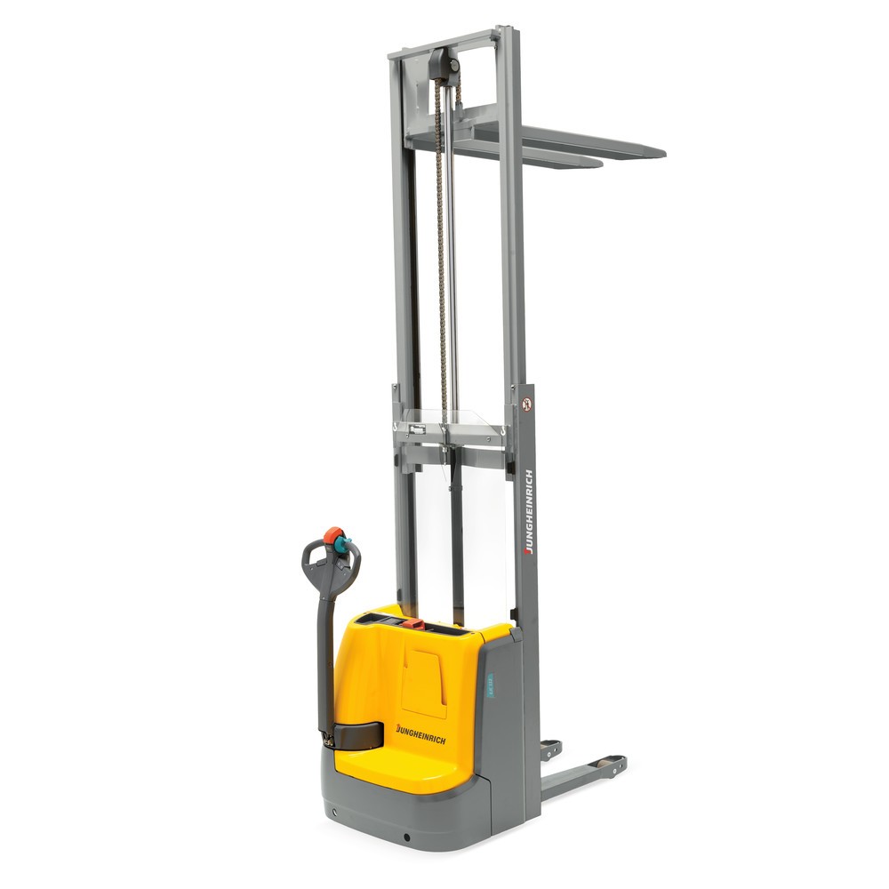 Jungheinrich EJC 112/ZZ electric stacker truck – two-stage mast with free lift