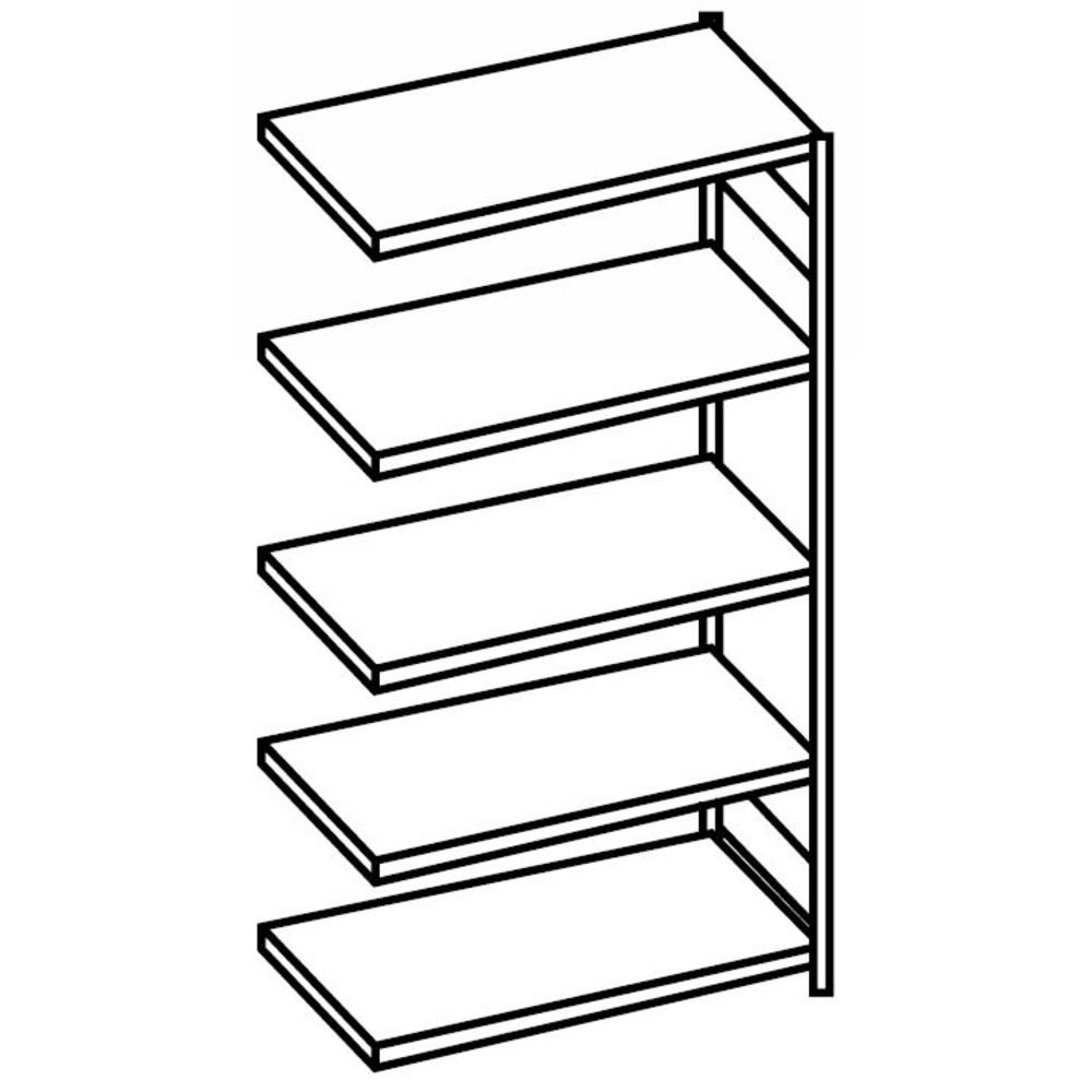 META modular shelving system, add-on unit, shelf load 80 kg