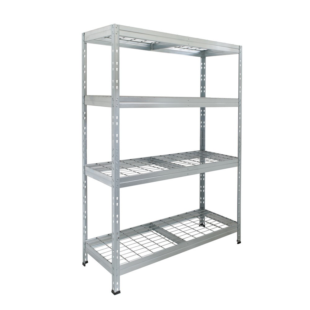 Outdoor wide-span rack with grid shelves, HxWxD 1800 x 1200 x 450 mm