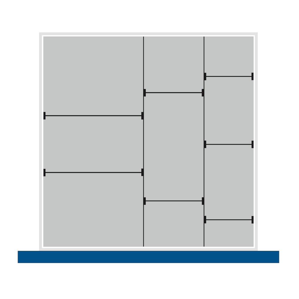 Partitions and walls for bott cubio drawer cabinet, 2 partitions, front height 100 / 125 mm