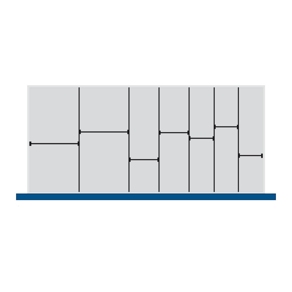 Partitions and walls for bott cubio drawer cabinet, 6 partitions, front height from 150 mm