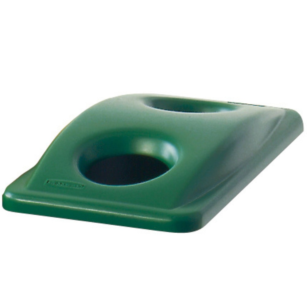 Product image: Plastic lid for Rubbermaid® Slim Jim® recycling container, 60 and 87 litres, with deposit hole, green